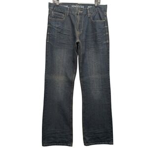 New Ring of Fire Boot Cut Jeans Men 34x34 Blue Del Rey Ave Dark Wash Denim